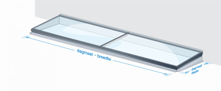 Vlakkelichtkoepel Lichtstraat 2 Delen