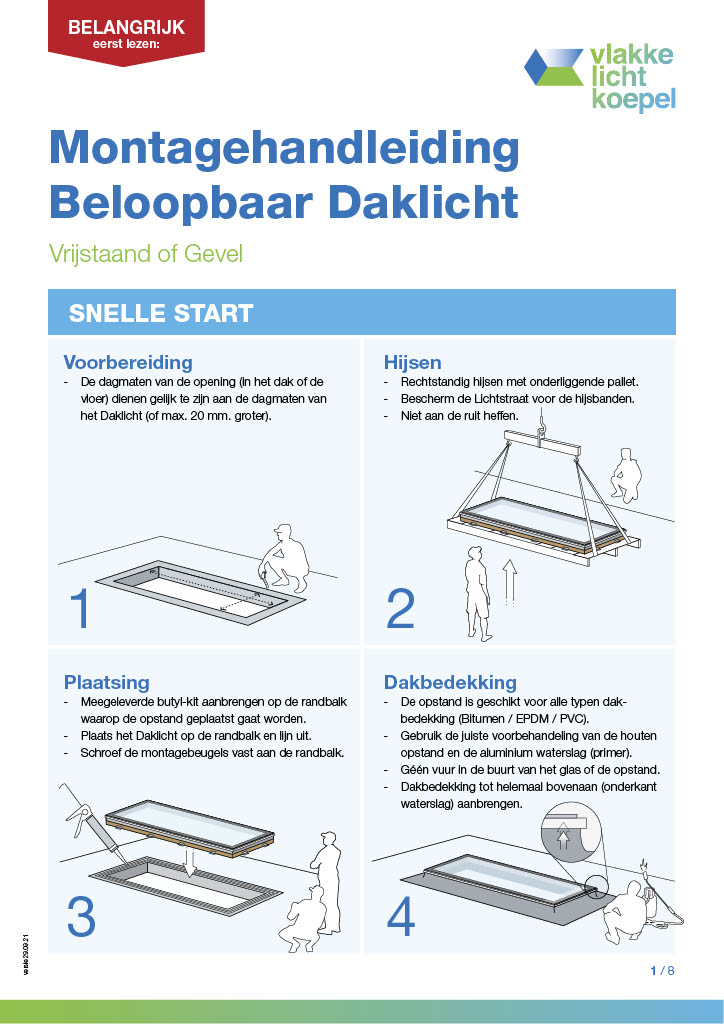 Montagehandleiding Beloopbaar Daklicht