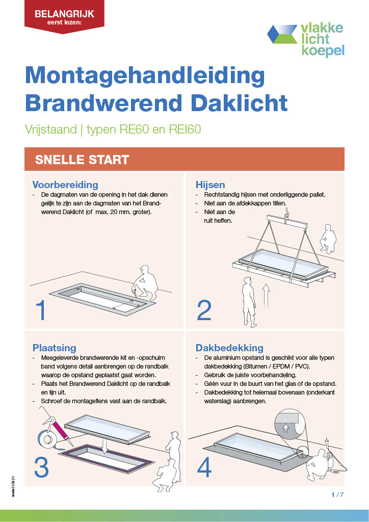 Montagehandleiding Brandwerend Daklicht