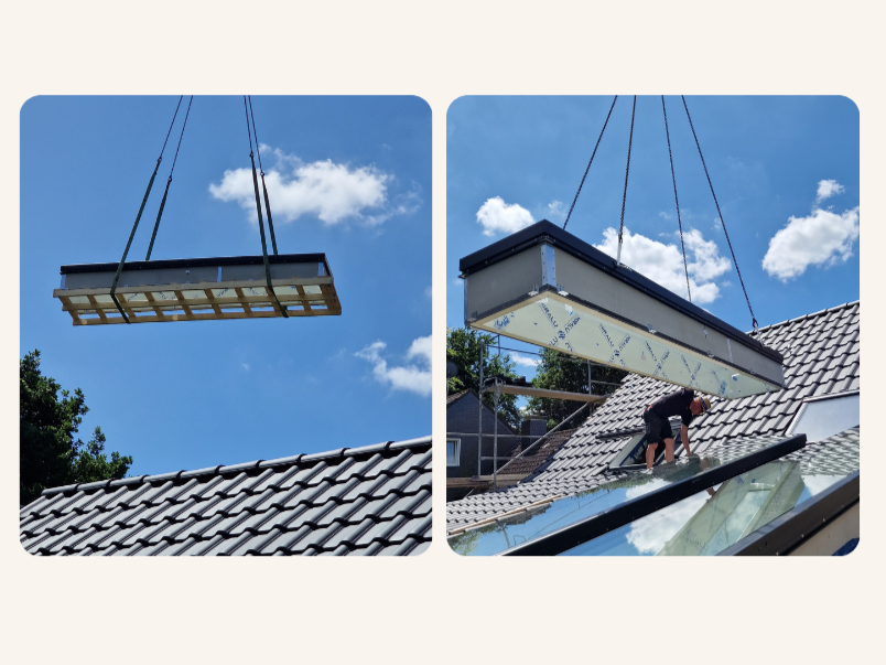 Hijsen Vlakkelichtkoepel in 2 stappen