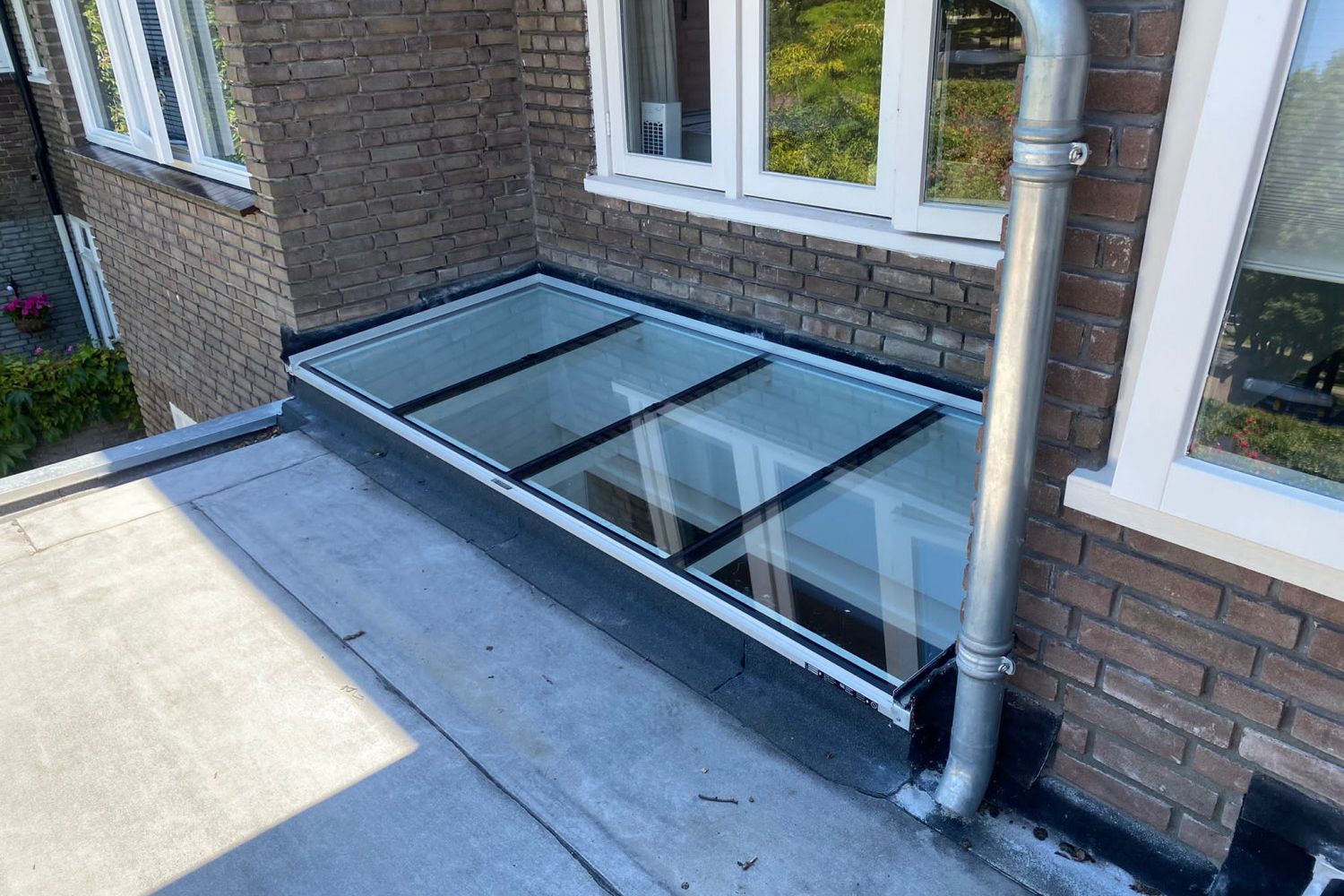 Gevel aansluitinng Vlakkelichtkoepel