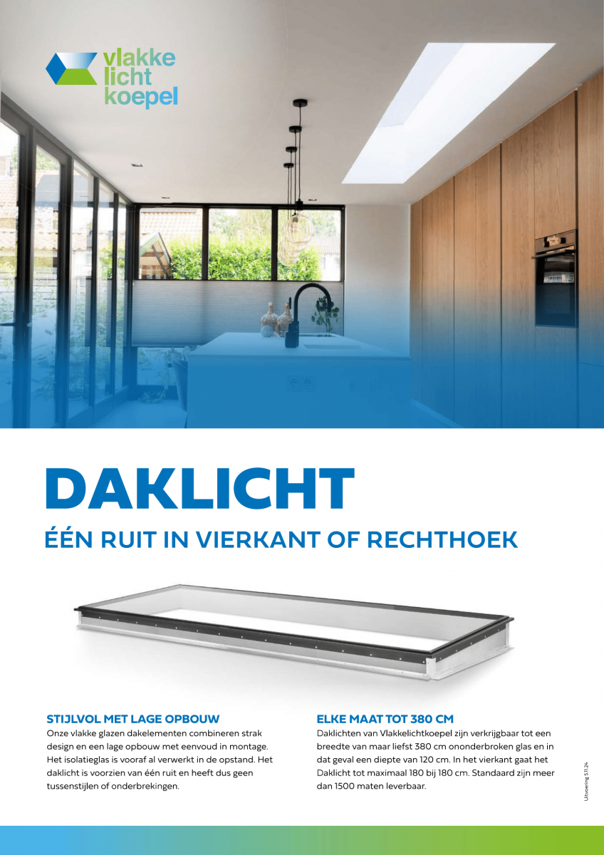Vlakkelichtkoepel Daklicht